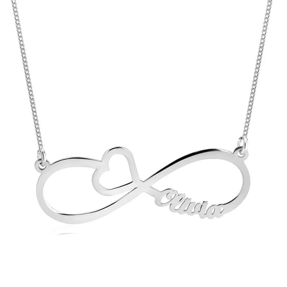 Gold & Silver Personalized Infinity Heart Name Necklace - FKJNKLU6191 - Image 2