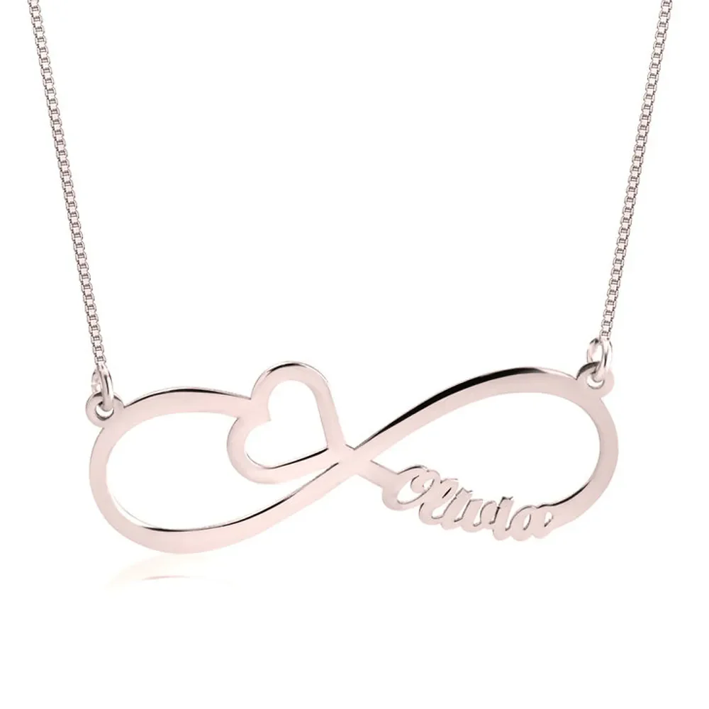 Gold & Silver Personalized Infinity Heart Name Necklace - FKJNKLU6191 - Image 3