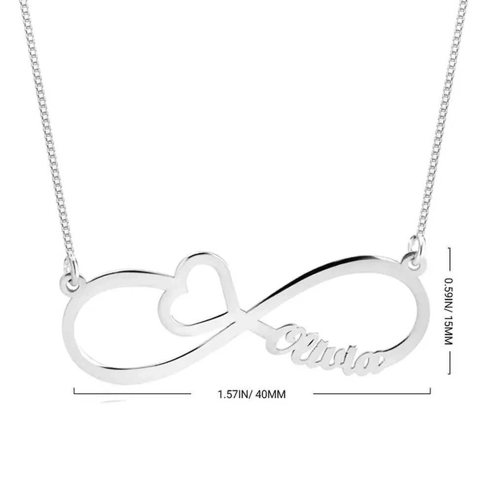 Gold & Silver Personalized Infinity Heart Name Necklace - FKJNKLU6191 - Image 4