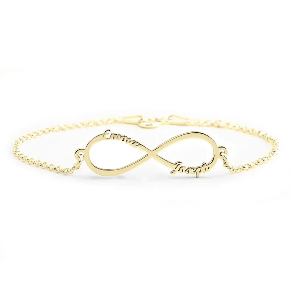 Gold & Silver Personalized Infinity Name Bracelet - FKJBRLU6268 - Image 8