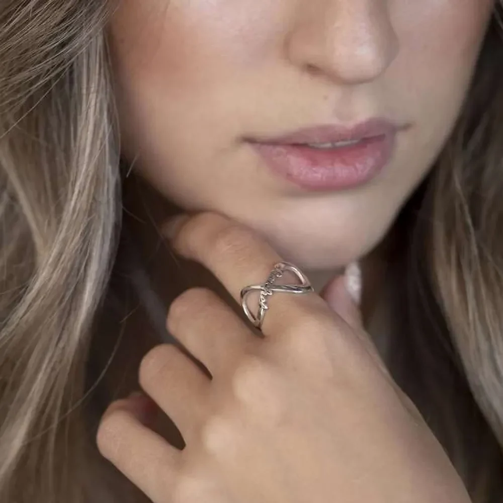 Gold & Silver Personalized Infinity Name Ring - FKJRNU6237 - Image 4