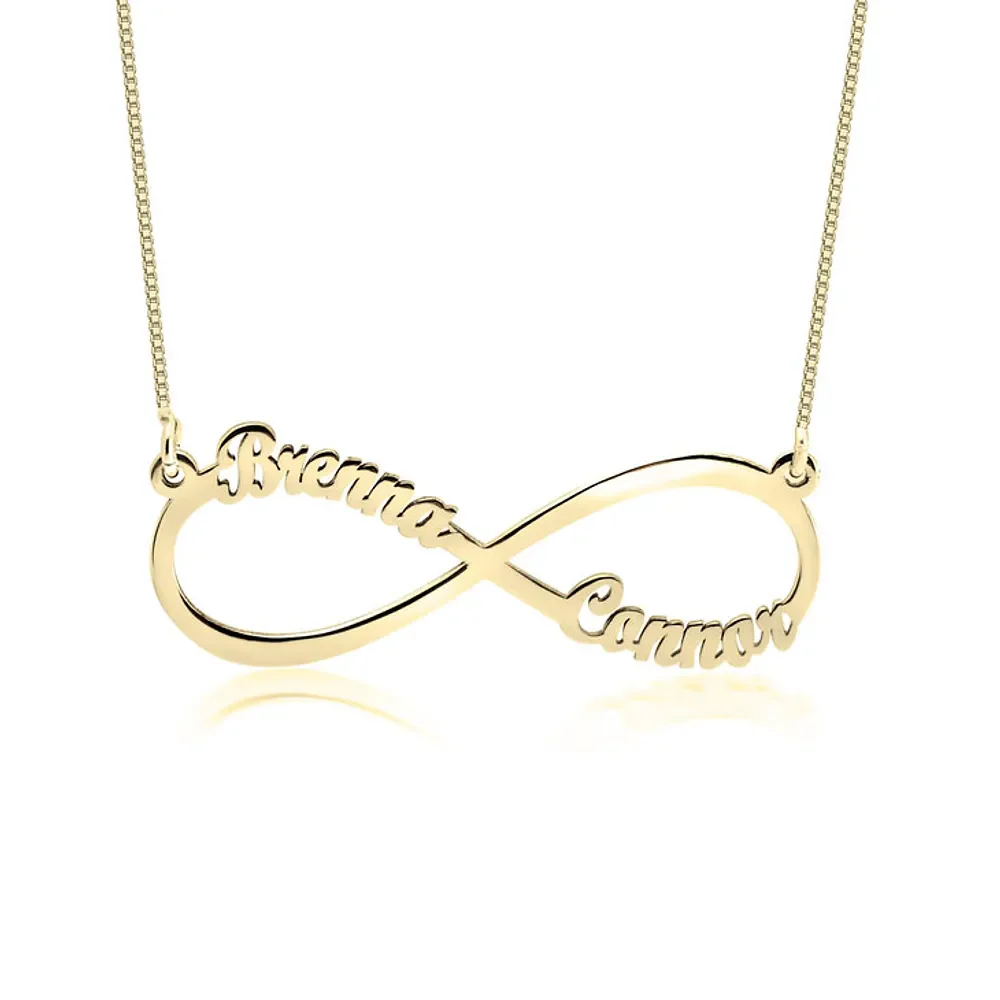 Gold & Silver Personalized Infinity Necklace with Names - FKJNKLU6215 - Image 2