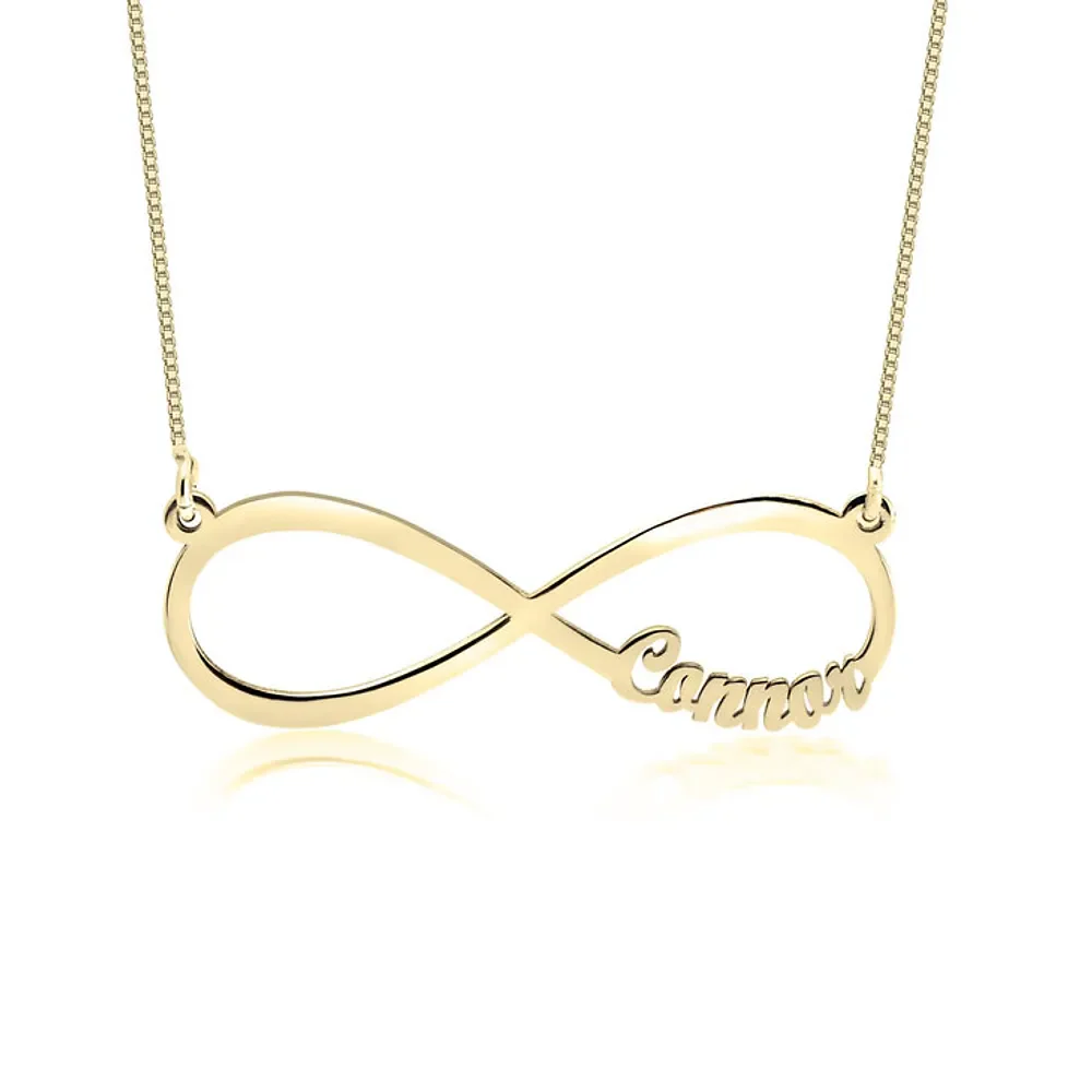Gold & Silver Personalized Infinity Necklace with Names - FKJNKLU6215 - Image 3