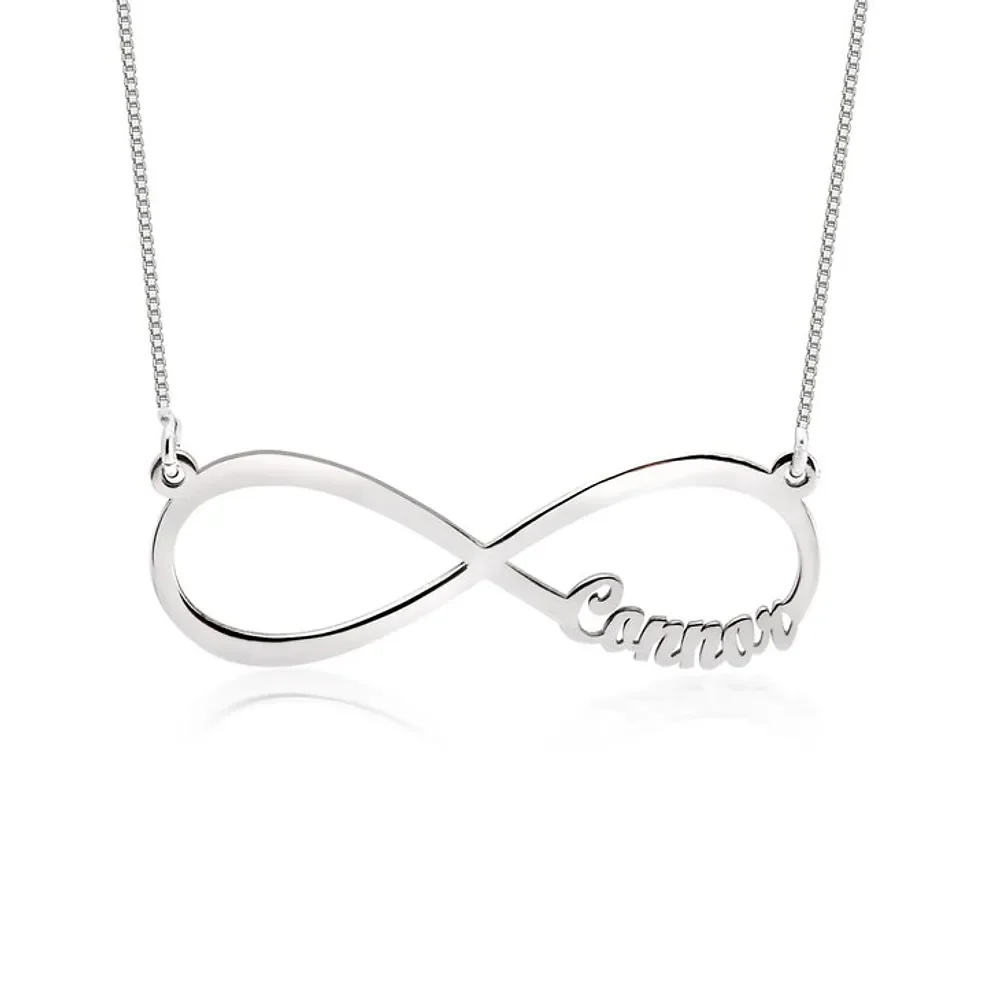 Gold & Silver Personalized Infinity Necklace with Names - FKJNKLU6215 - Image 4