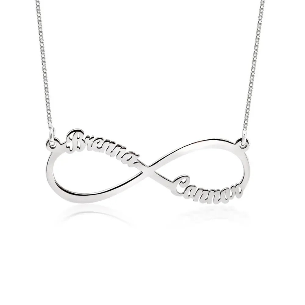 Gold & Silver Personalized Infinity Necklace with Names - FKJNKLU6215 - Image 5