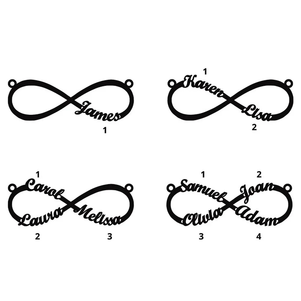 Gold & Silver Personalized Infinity Necklace with Names - FKJNKLU6215 - Image 8