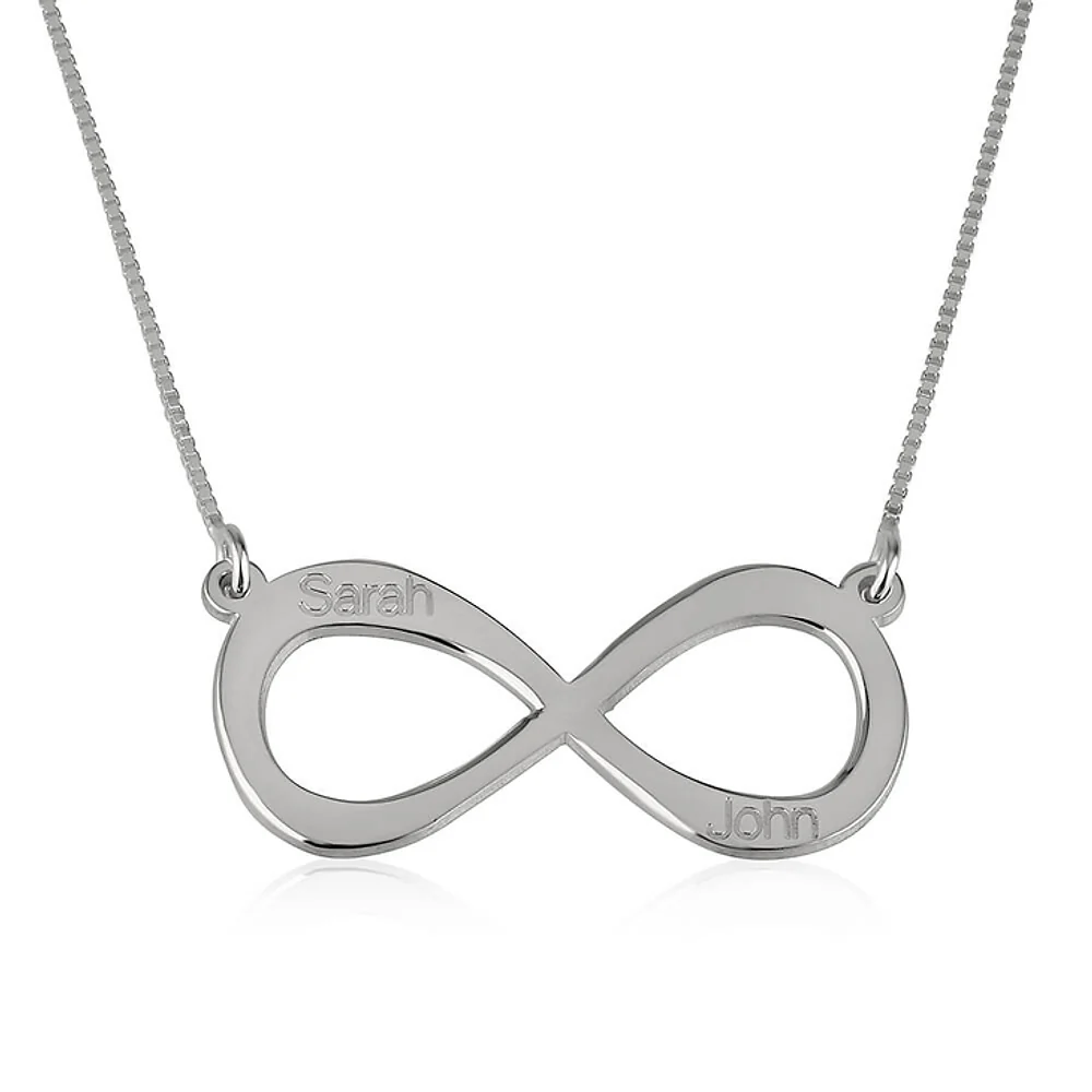 Gold & Silver Personalized Infinity Necklace with Two Names - FKJNKLU6212 - Image 3