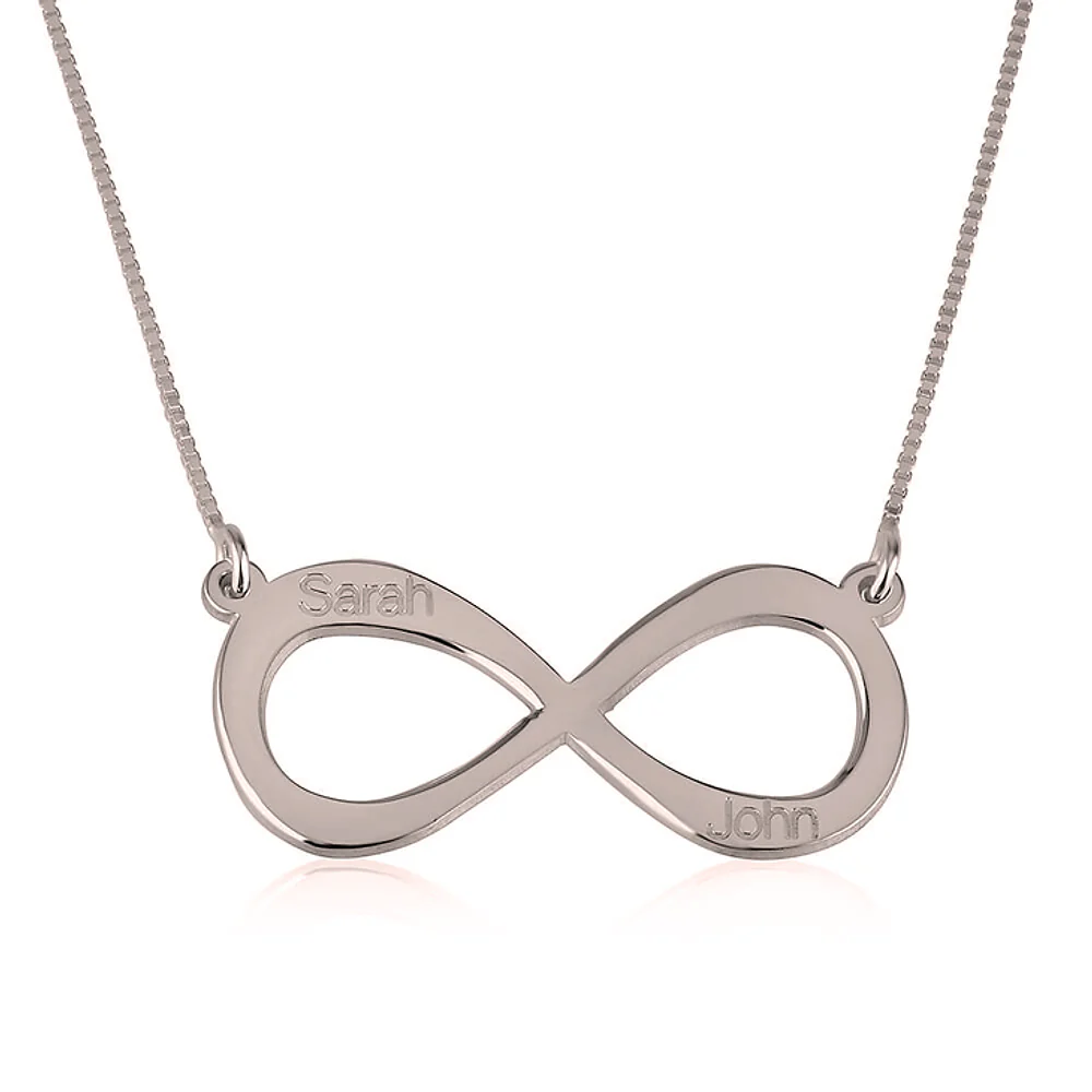 Gold & Silver Personalized Infinity Necklace with Two Names - FKJNKLU6212 - Image 4