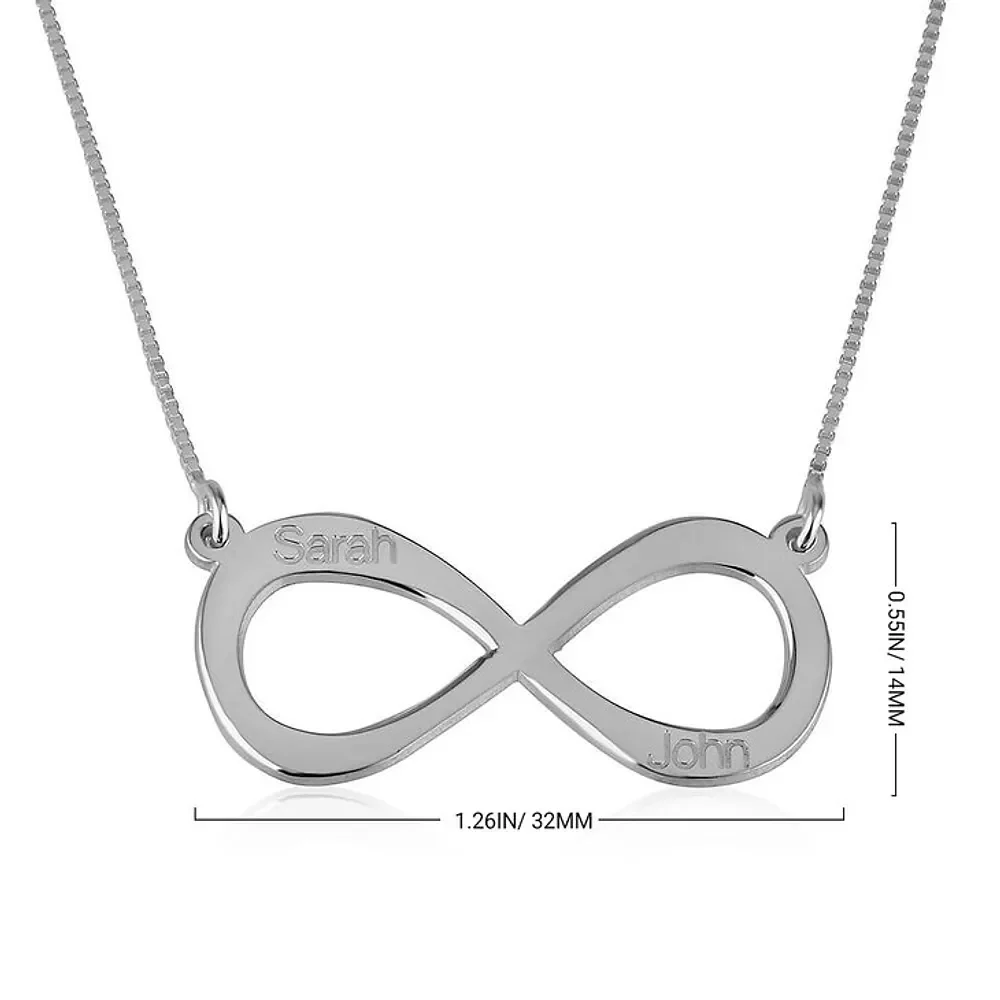 Gold & Silver Personalized Infinity Necklace with Two Names - FKJNKLU6212 - Image 5