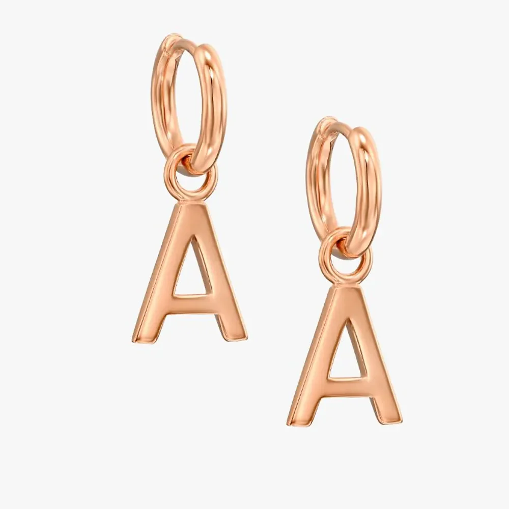 Gold & Silver Personalized Initial Earring - FKJERNU6254 - Image 6