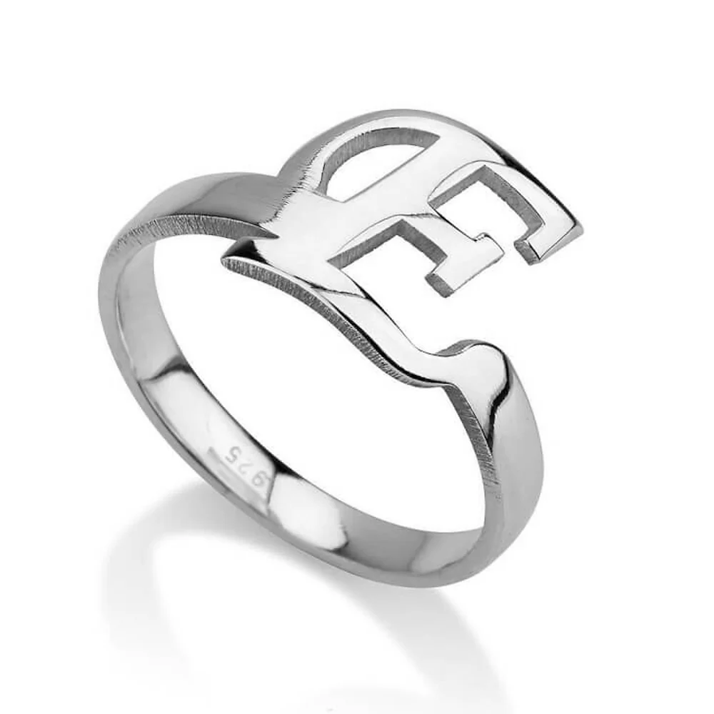Gold & Silver Personalized Initial Letter Ring - FKJRNU6236 - Image 5