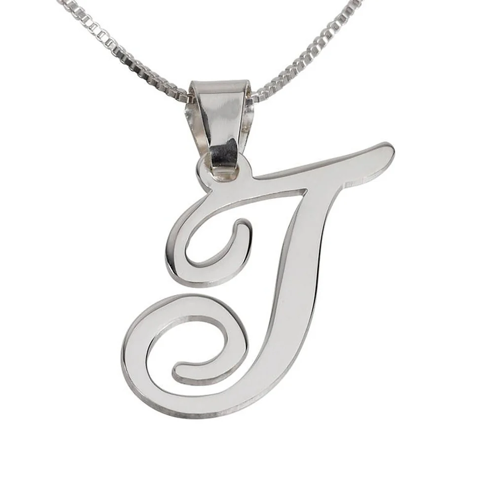 Gold & Silver Personalized Initial Pendant Necklace - FKJNKLU6189 - Image 2