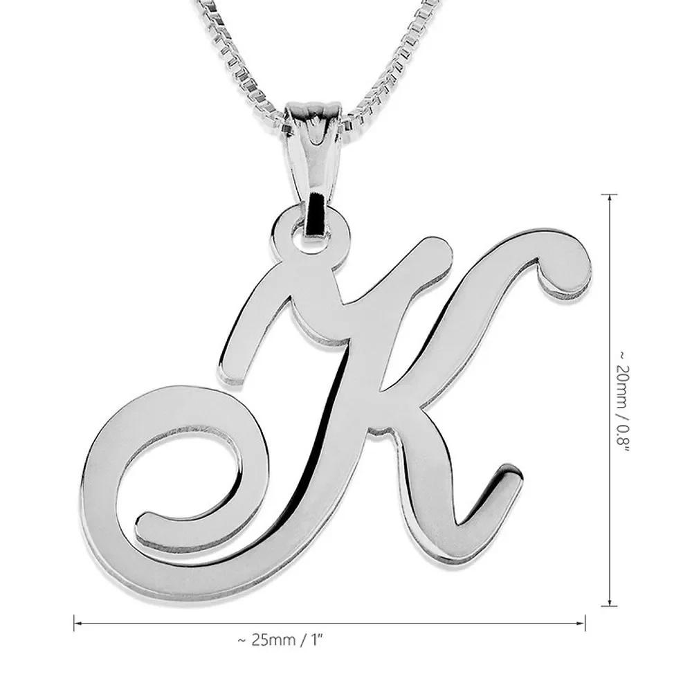 Gold & Silver Personalized Initial Pendant Necklace - FKJNKLU6189 - Image 6