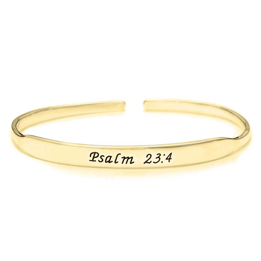 Gold & Silver Personalized Inspirational Engraved Bangle - FKJBNGU6271 - Image 4