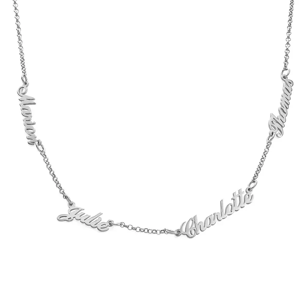 Gold & Silver Personalized Multi Name Necklace - FKJNKLU6152 - Image 2