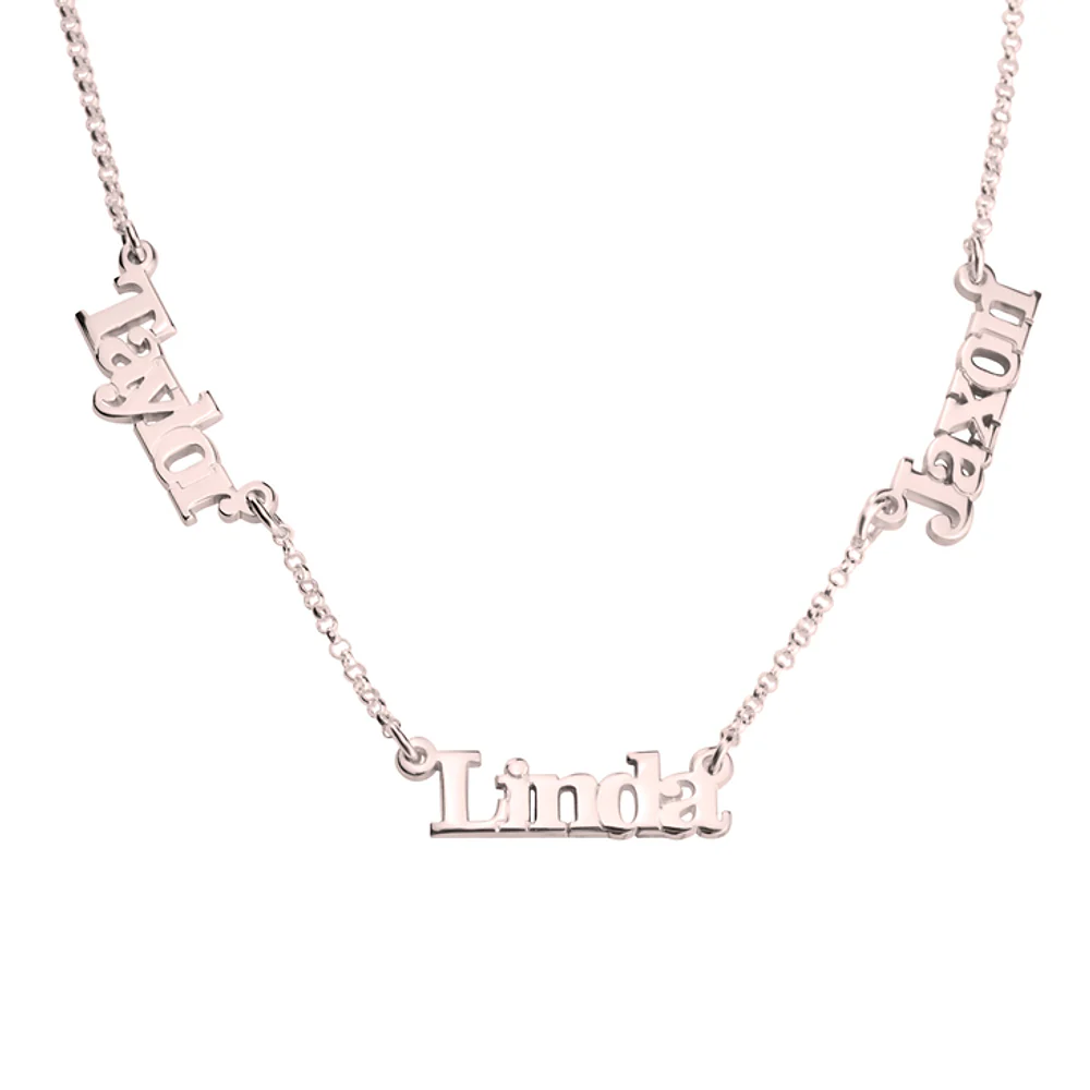 Gold & Silver Personalized Multi Name Necklace - FKJNKLU6152 - Image 5