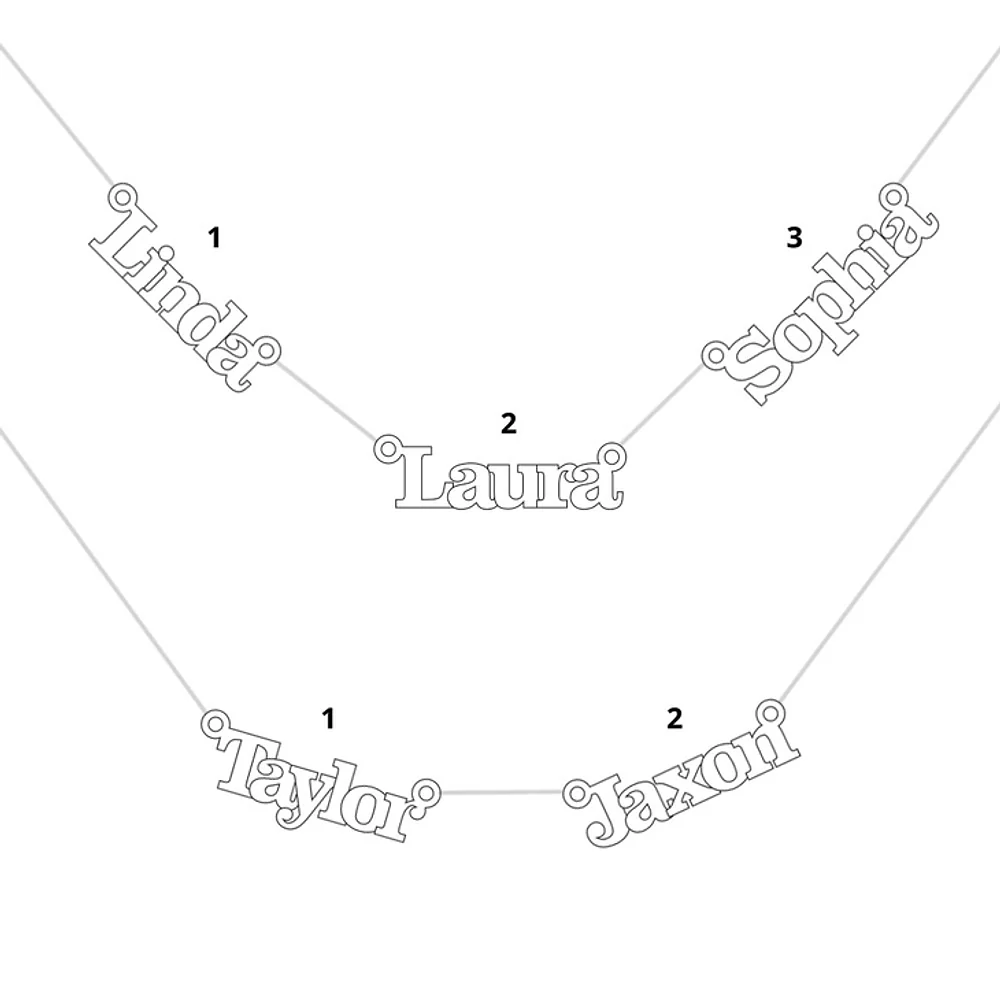 Gold & Silver Personalized Multi Name Necklace - FKJNKLU6152 - Image 7