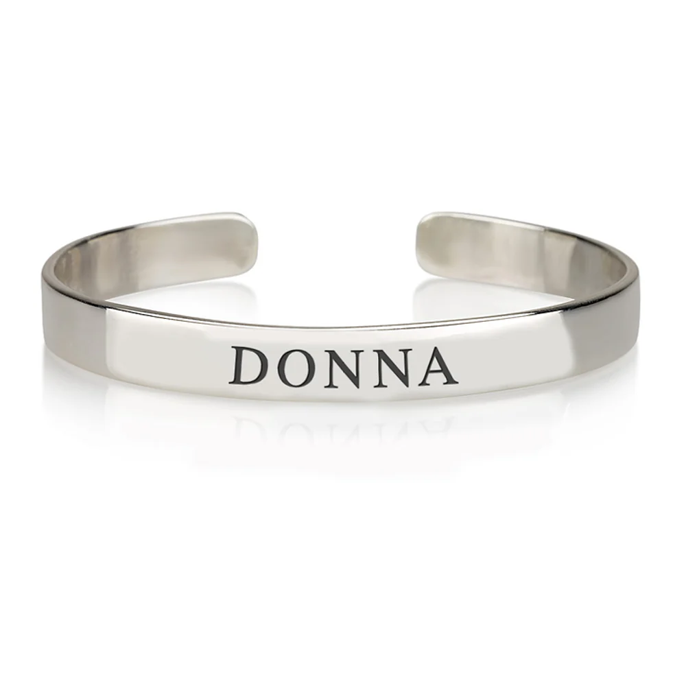 Gold & Silver Personalized Name Bangle - FKJBNGU6272 - Image 2