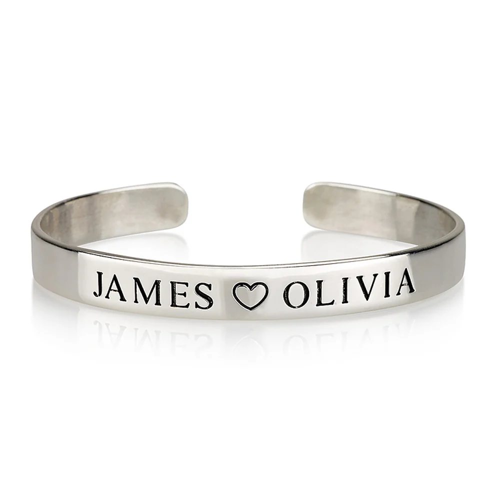Gold & Silver Personalized Name Bangle - FKJBNGU6272 - Image 3