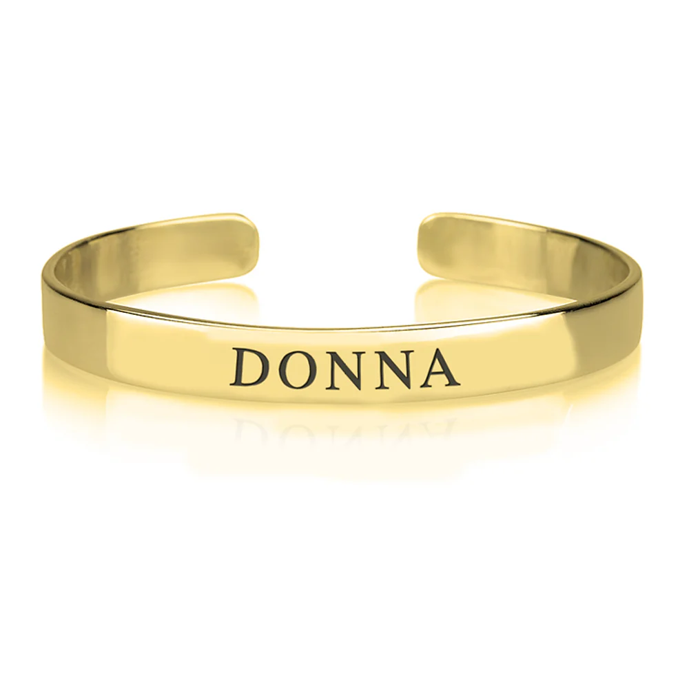 Gold & Silver Personalized Name Bangle - FKJBNGU6272 - Image 4