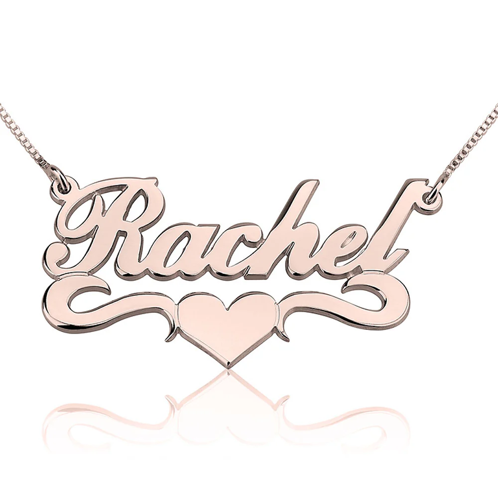Gold & Silver Personalized Name Necklace with Heart - FKJNKLU6164 - Image 3