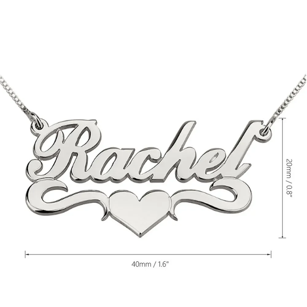 Gold & Silver Personalized Name Necklace with Heart - FKJNKLU6164 - Image 4
