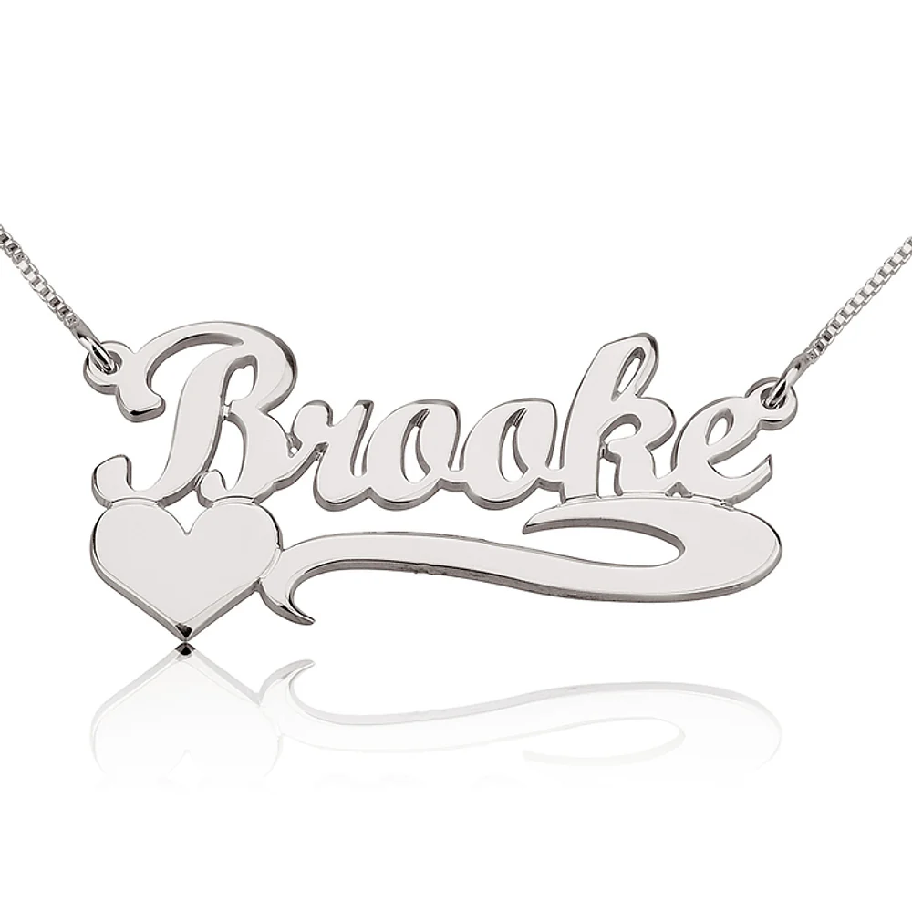Gold & Silver Personalized Name Necklace with Heart - FKJNKLU6166 - Image 2