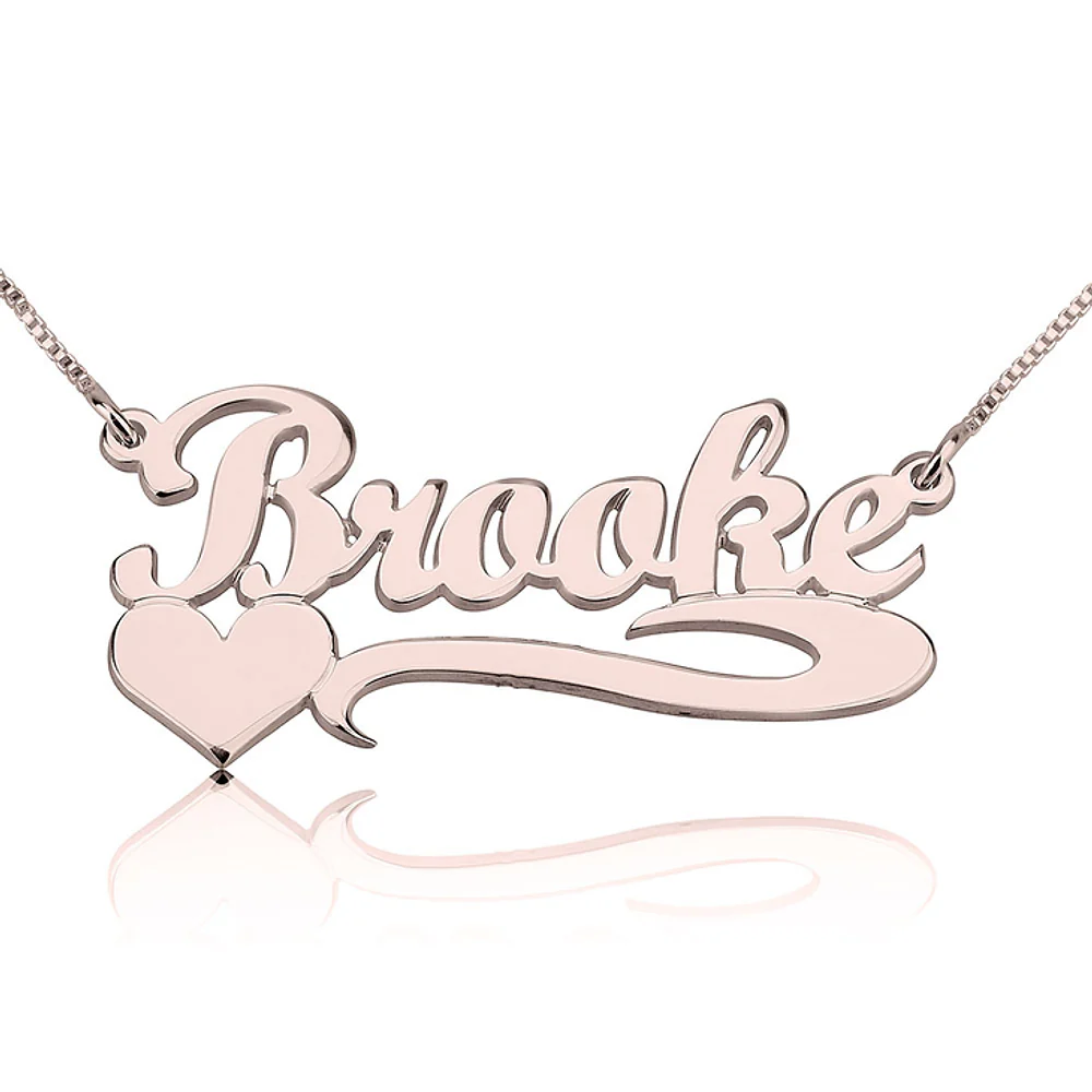 Gold & Silver Personalized Name Necklace with Heart - FKJNKLU6166 - Image 3