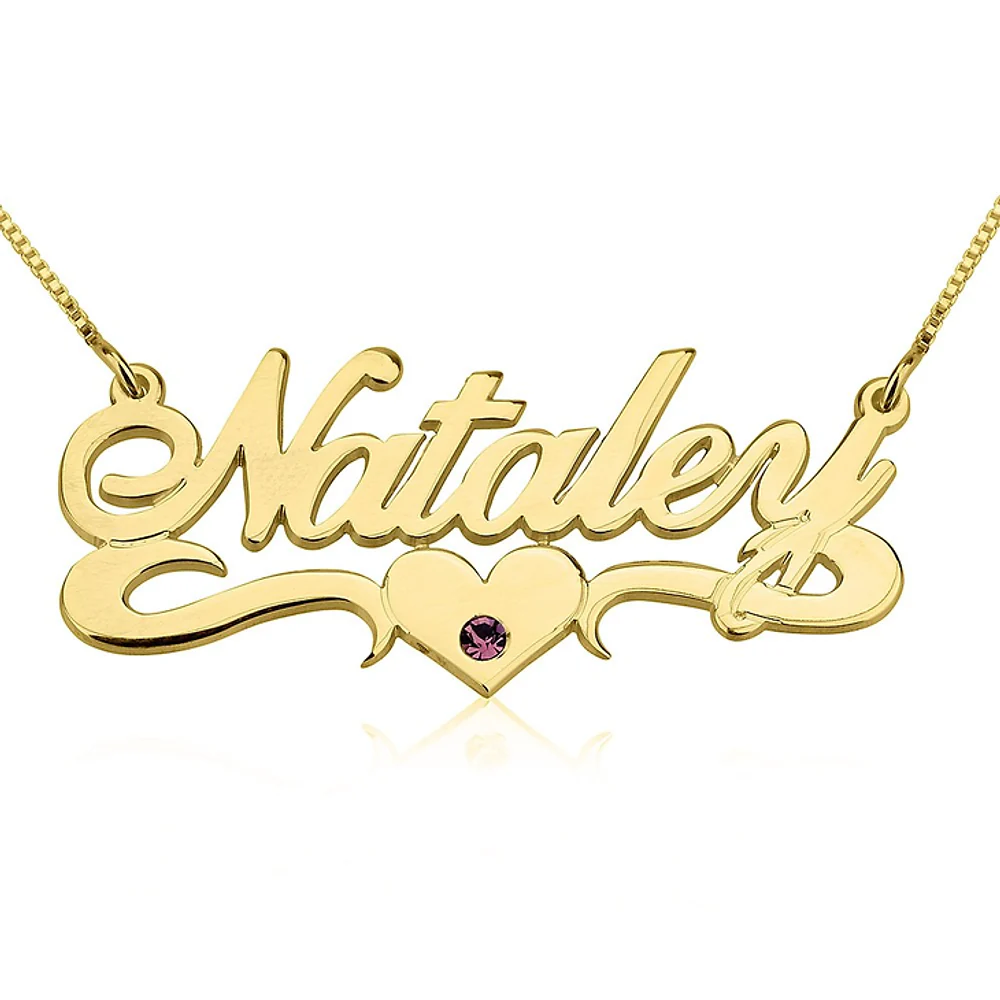 Gold & Silver Personalized Names Birthstone Name Necklace - FKJNKLU6162 - Image 2