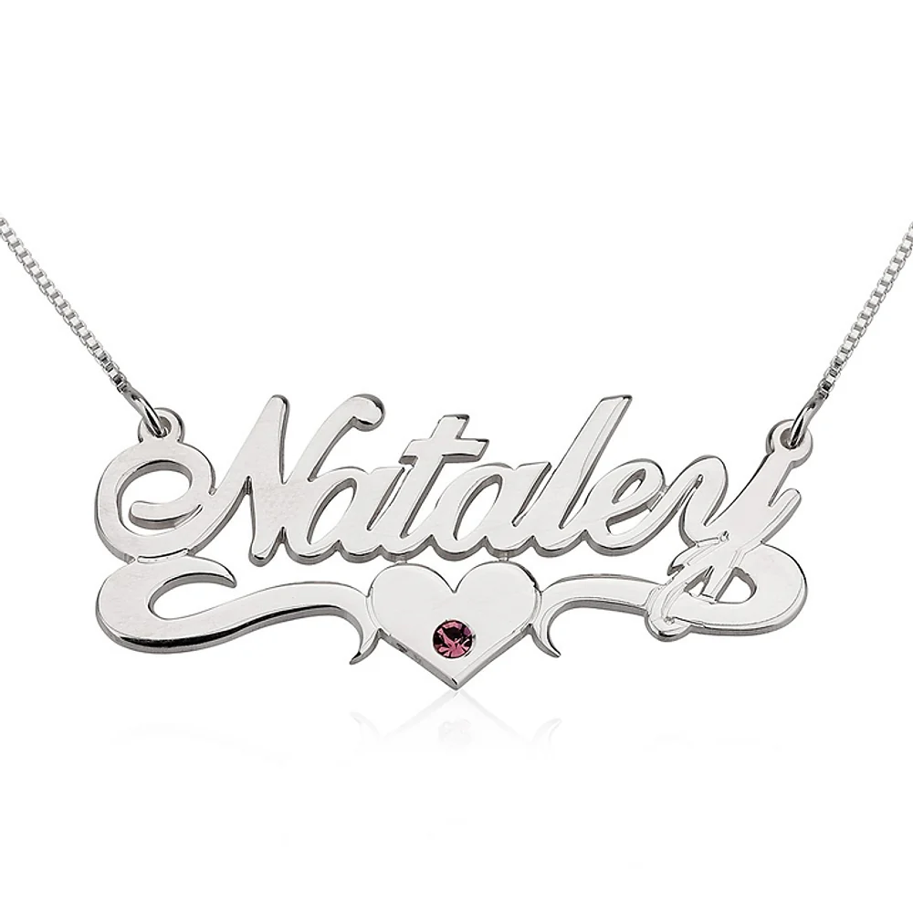 Gold & Silver Personalized Names Birthstone Name Necklace - FKJNKLU6162 - Image 3