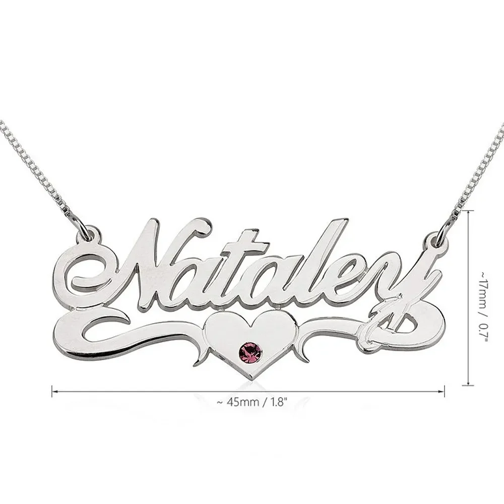 Gold & Silver Personalized Names Birthstone Name Necklace - FKJNKLU6162 - Image 5