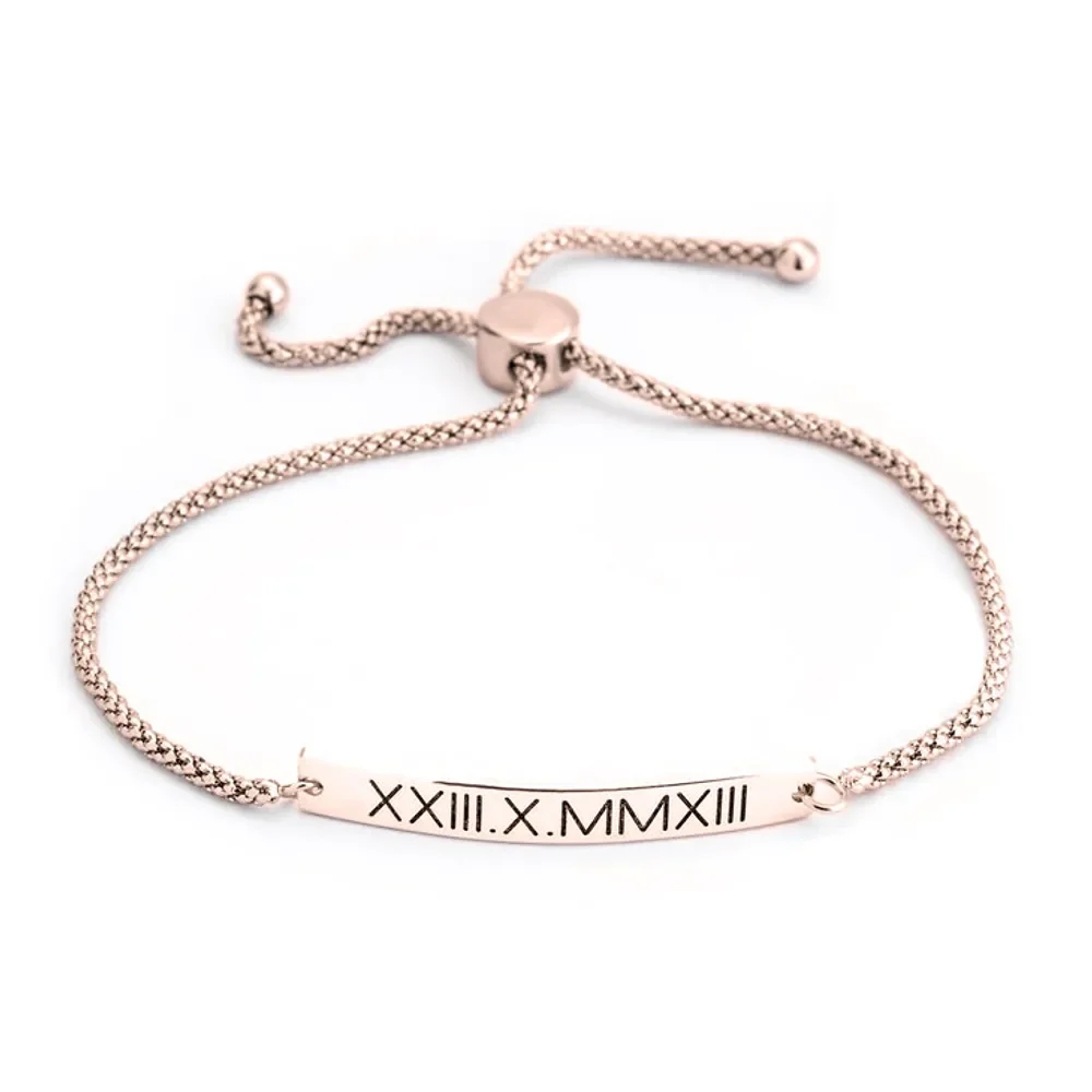 Gold & Silver Personalized Roman Number Bracelet - FKJBRLU6267 - Image 4