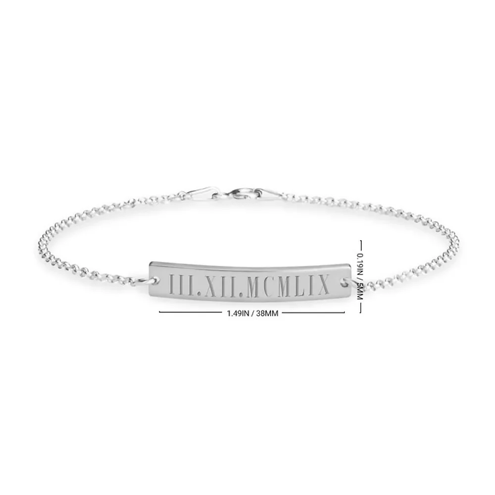 Gold & Silver Personalized Roman Number Bracelet - FKJBRLU6267 - Image 5