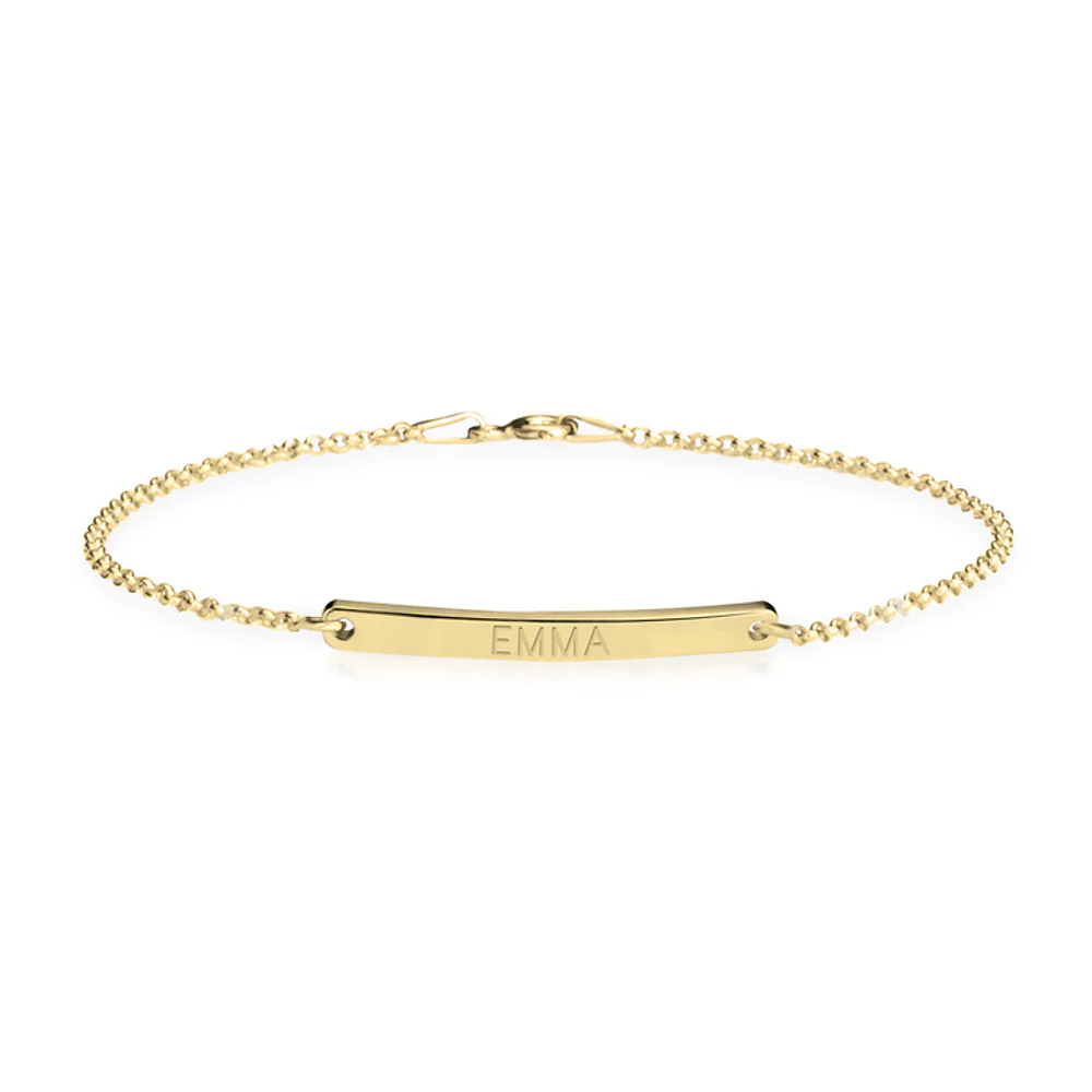 Gold & Silver Personalized Skinny Bar Bracelet - FKJBRLU6265 - Image 4