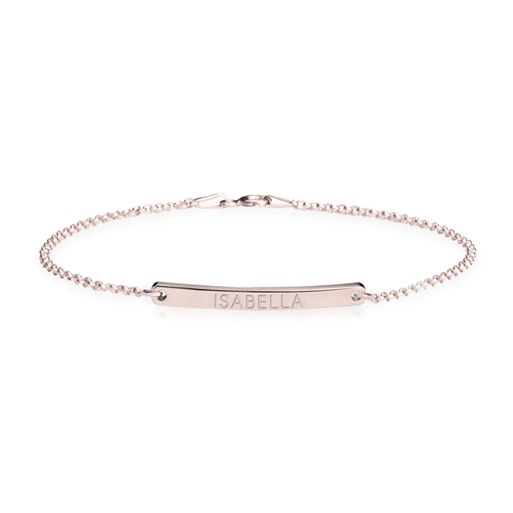 Gold & Silver Personalized Skinny Bar Bracelet - FKJBRLU6265 - Image 5