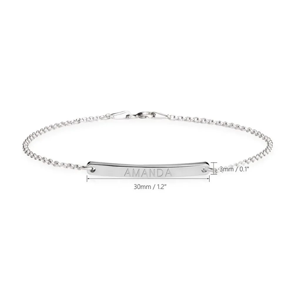 Gold & Silver Personalized Skinny Bar Bracelet - FKJBRLU6265 - Image 6