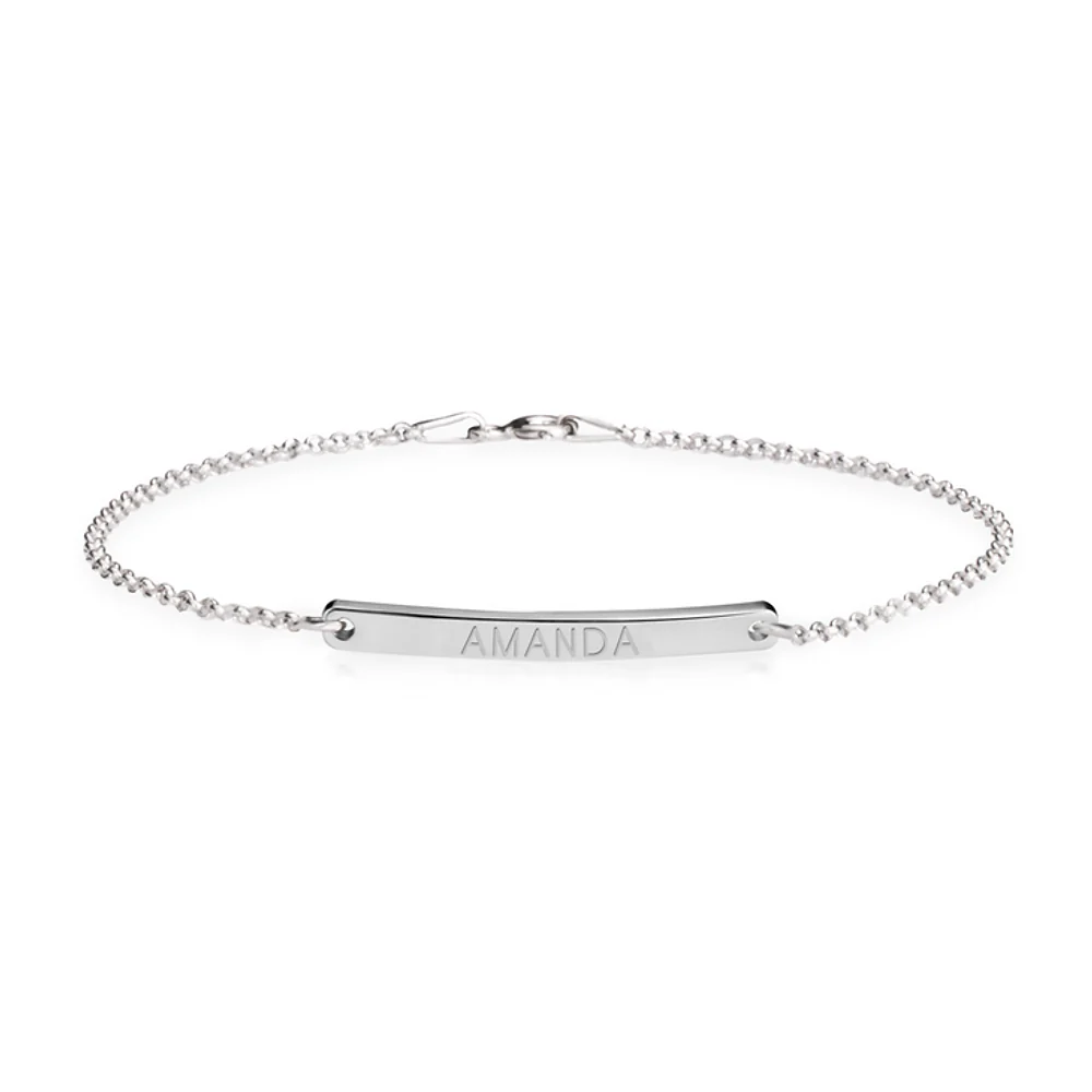 Gold & Silver Personalized Skinny Bar Bracelet - FKJBRLU6265 - Image 9