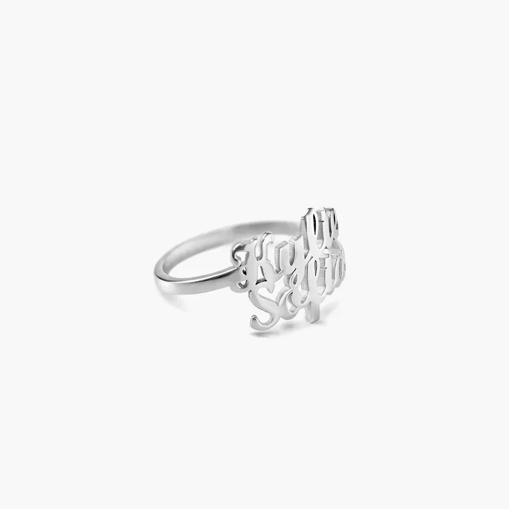 Gold & Silver Personalized Two Names Ring - FKJRNU6222 - Image 2