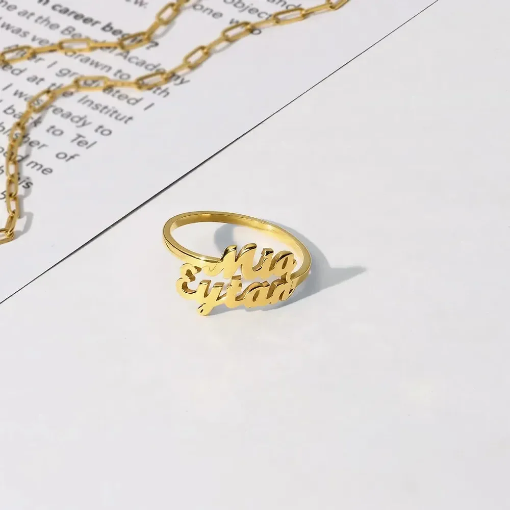 Gold & Silver Personalized Two Names Ring - FKJRNU6222 - Image 6