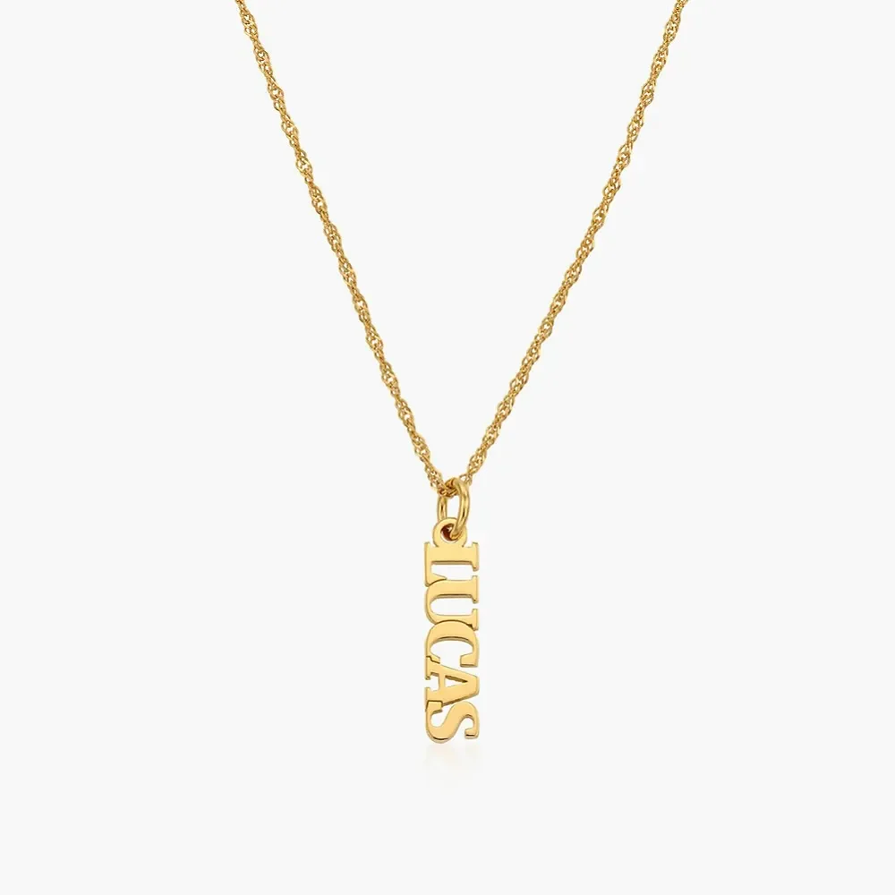 Gold & Silver Personalized Vertical Name Necklace - FKJNKLU6180