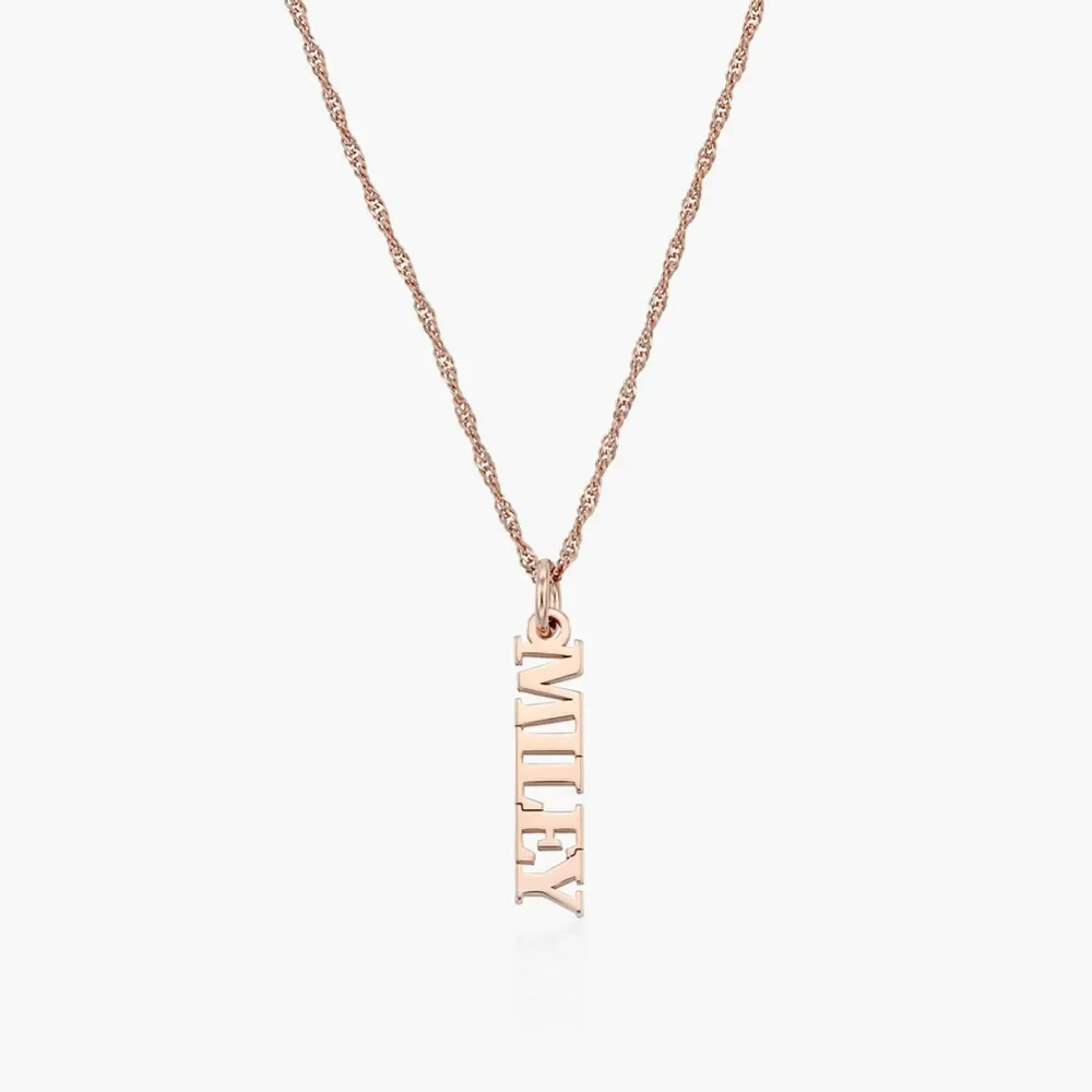 Gold & Silver Personalized Vertical Name Necklace - FKJNKLU6180 - Image 7