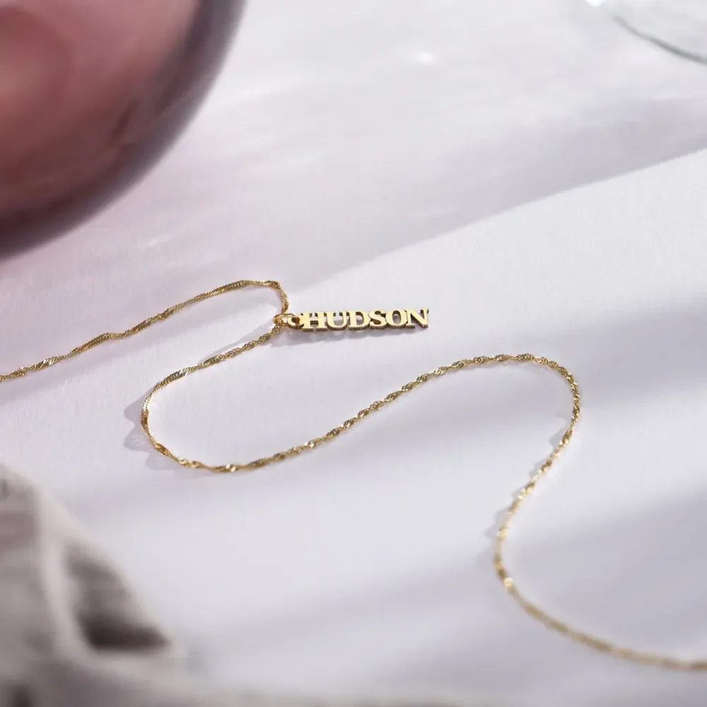 Gold & Silver Personalized Vertical Name Necklace - FKJNKLU6180 - Image 9
