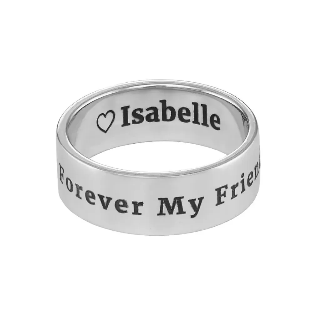 Gold & Silver Personalized Wide Engraved Band Ring - FKJRNU6228 - Image 4