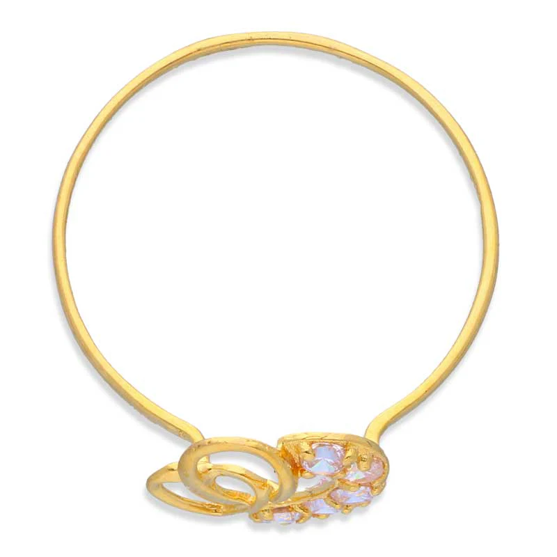 Gold Solitaire in Twisted Twin Hearts Shaped Ring 18KT - FKJRN18KU2006 - Image 3