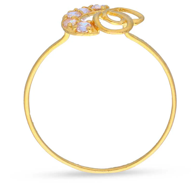 Gold Solitaire in Twisted Twin Hearts Shaped Ring 18KT - FKJRN18KU2006 - Image 5