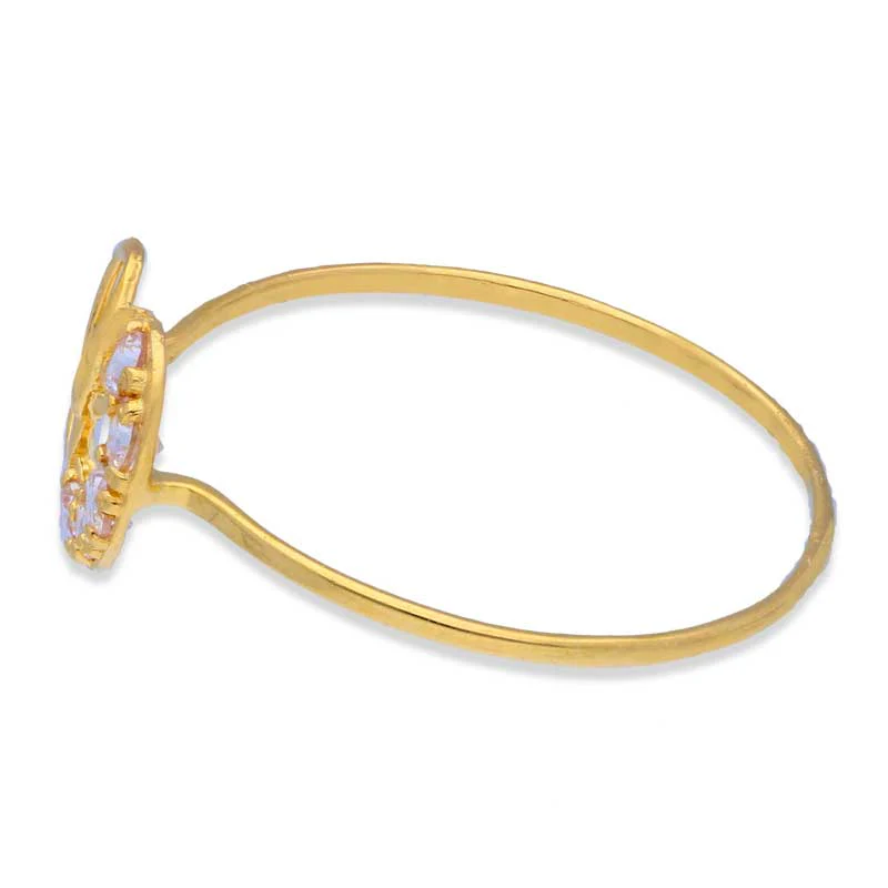 Gold Solitaire in Twisted Twin Hearts Shaped Ring 18KT - FKJRN18KU2006 - Image 6