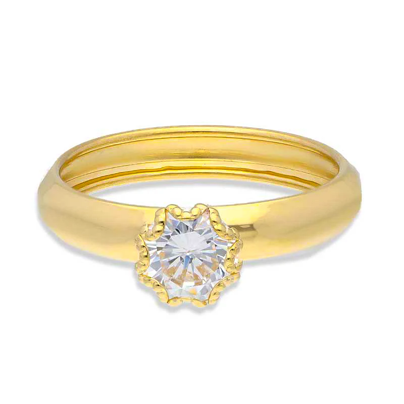 Gold Solitaire Ring 18KT - FKJRN18KU2031 - Image 2