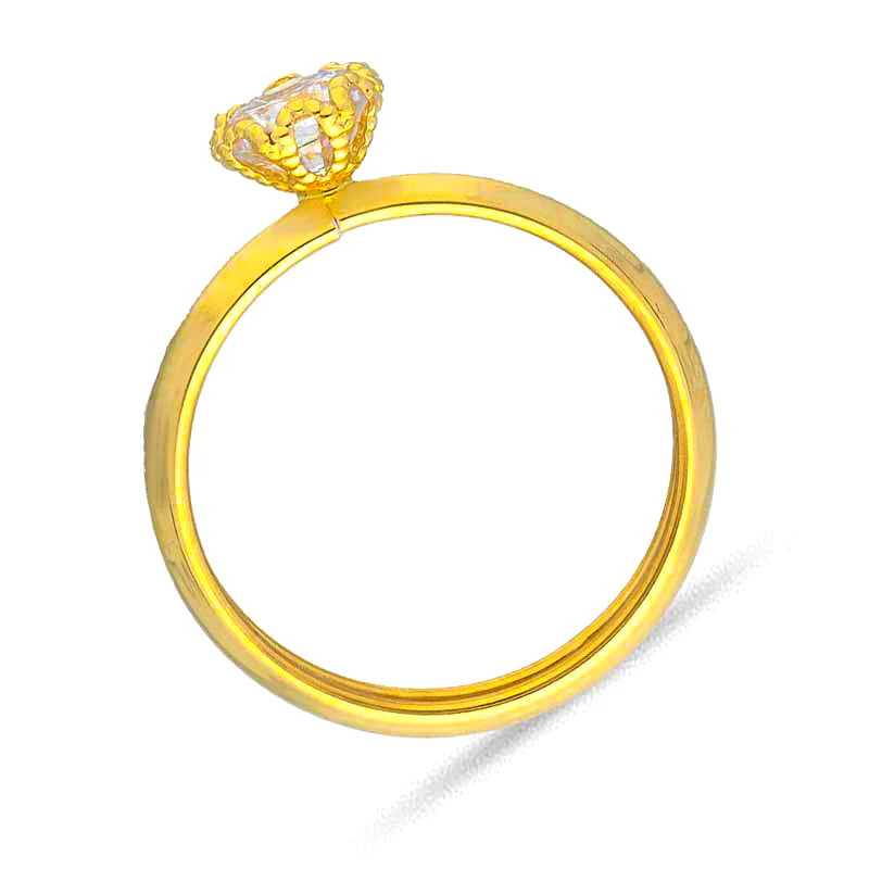 Gold Solitaire Ring 18KT - FKJRN18KU2031 - Image 3
