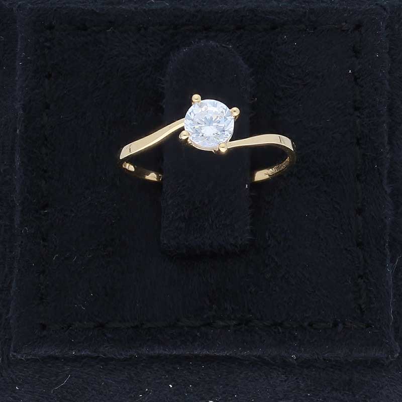 Gold Solitaire Ring 18KT - FKJRN18KU2086 - Image 8
