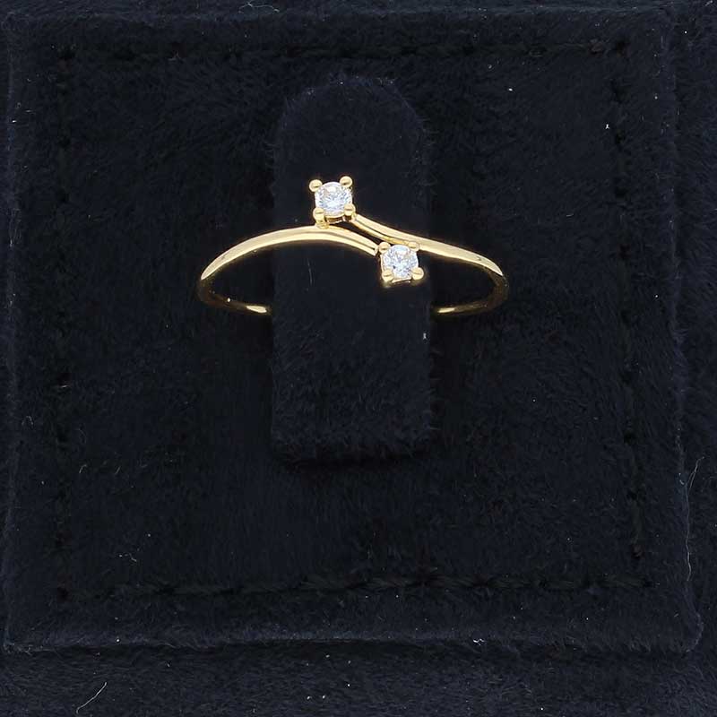 Gold Solitaire Ring 18KT - FKJRN18KU2087 - Image 8